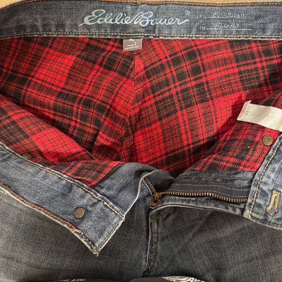 Eddie Bauer Buffalo Plaid Flannel lined Boyfriend Jean Size 2 - Picture 5 of 7
